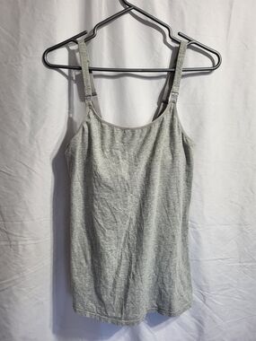 Gilligan & O'Malley Heather Gray Adjustable Strap Nursing Tank, Size Medium